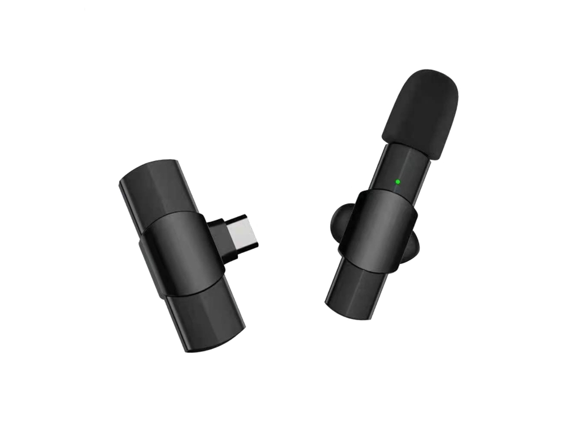 Mini Microfone De Lapela Com Interface Type C / Usb C Aquaforge (preto)