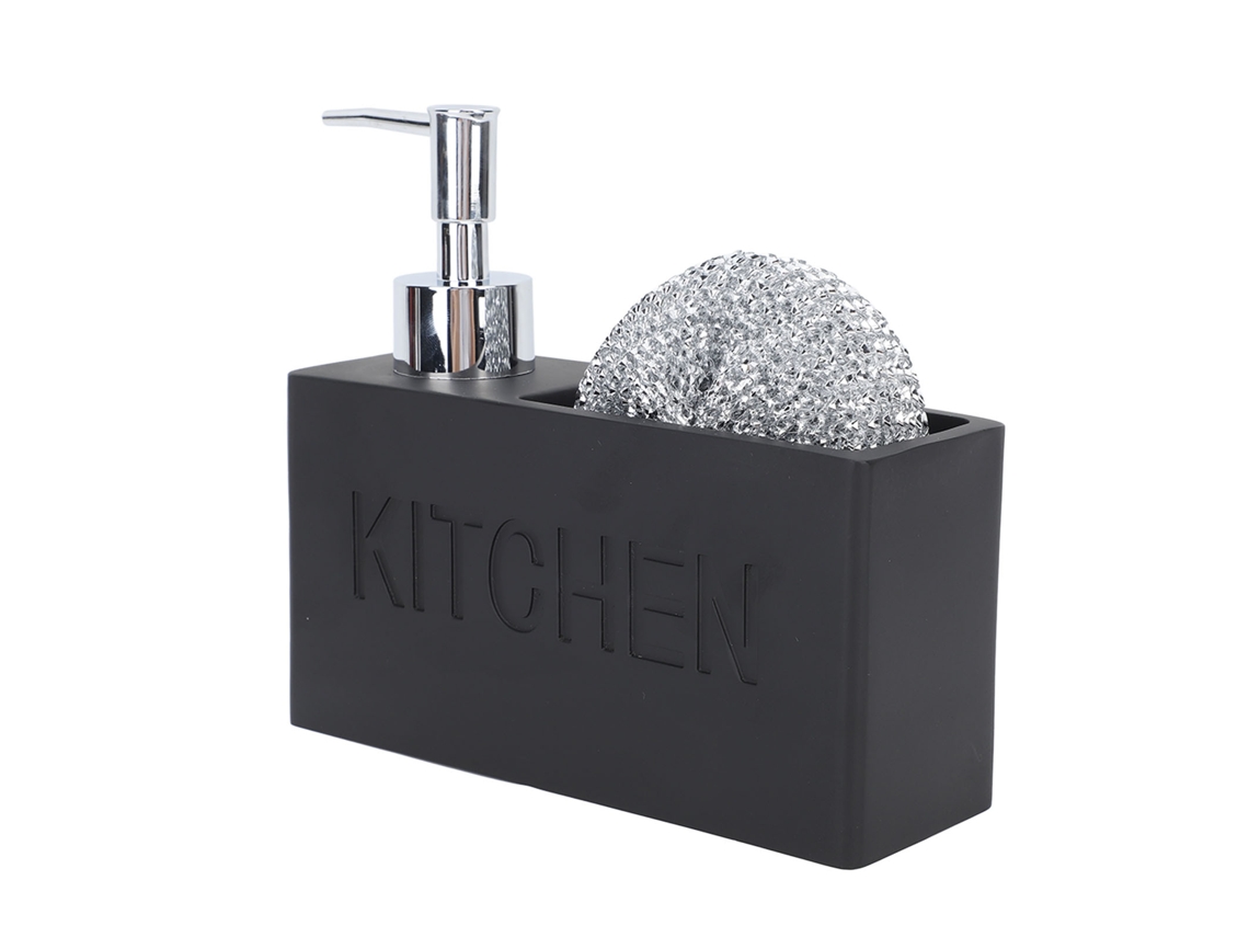 Dispensador de Detergente para Louças S/MARCA, Aço Inox, com Pincel, 300ml