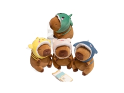 Mochila de Pelúcia Fofa com Cabeça de Animal Capivara / Porco Rosa Tamanho P/m CHABERLU