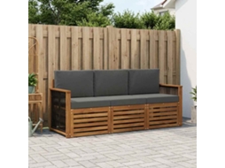 Vidaxl Conjuntos De Sofás Com Almofada 3 Pcs Madeira Sólida De Acácia