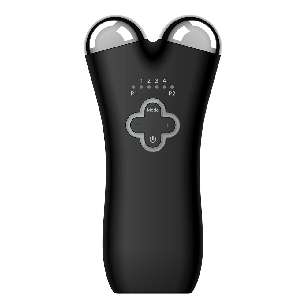 Massageador Facial 3d Com Rolos (preto) Para Lifting Facial E Redução De Rugas