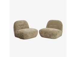 Sklum Pack De 2 Poltronas Giratórias Em Chenille Sernin Poliéster                       Chenille Verde Sálvia