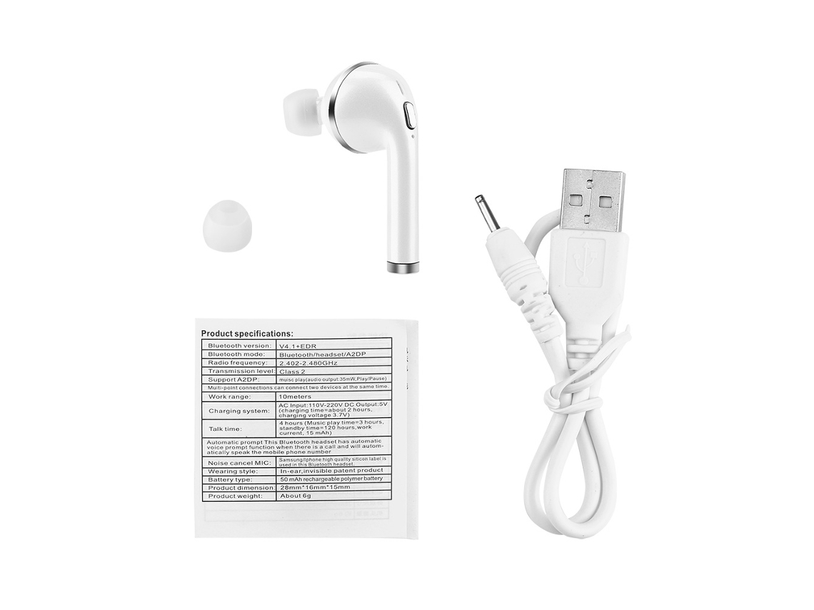 Fones de Ouvido Bluetooth Mini Fones de Ouvido Bluetooth Estéreo Q5 (branco) EOOCOO (estéreo Sem Fio)