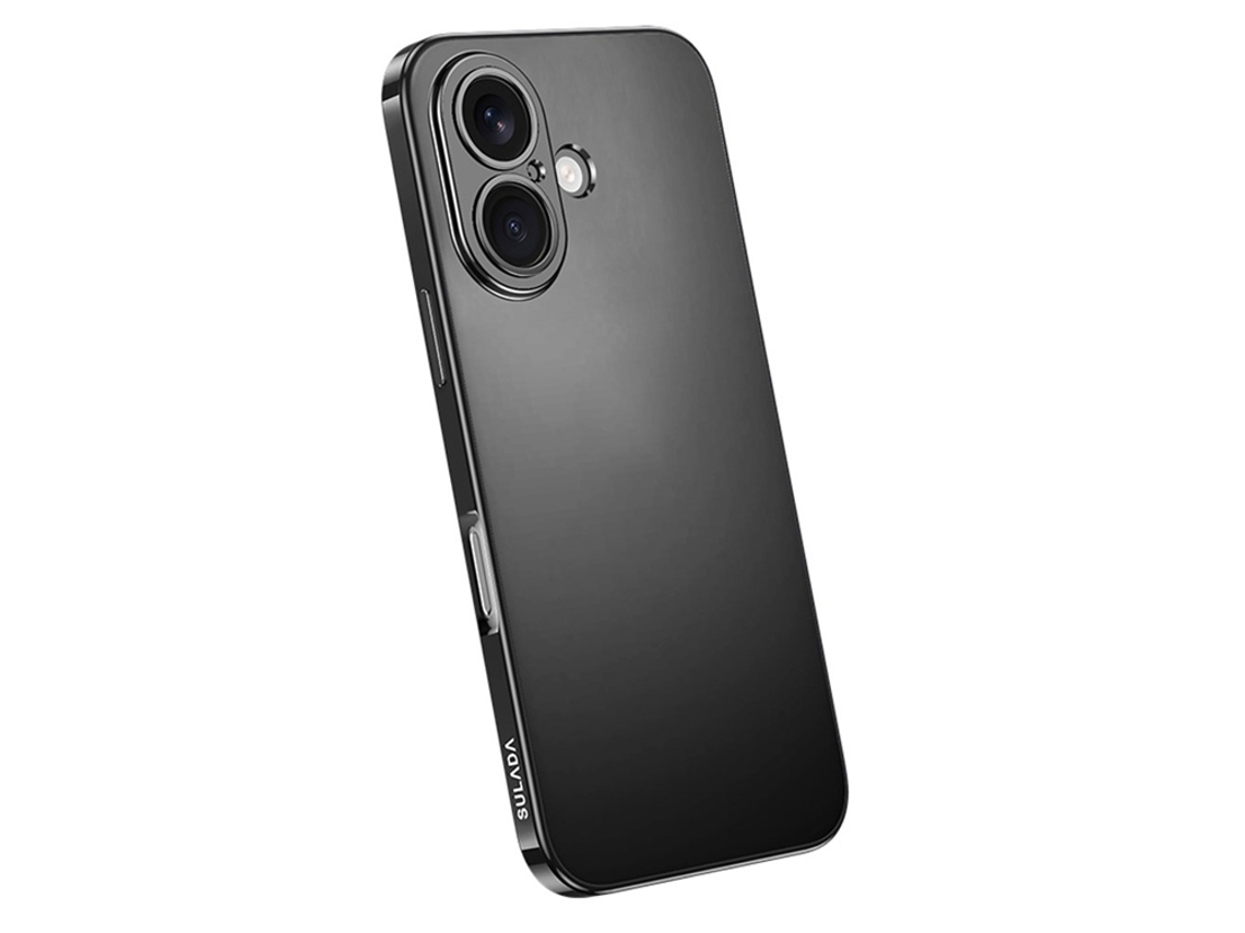 Capa Para Celular Sulada Para Iphone 17 Com Acabamento Fosco E Revestimento Eletroplástico - Preta