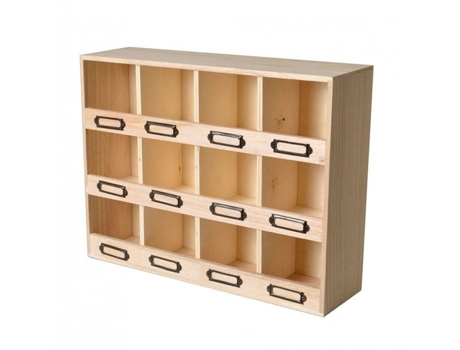 Armário de Armazenamento de Madeira de 12 Slots ARTEMIO