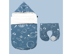 Saco de dormir anti-susto para bebê, outono/inverno, grosso, 105x52cm, azul escuro Panoona