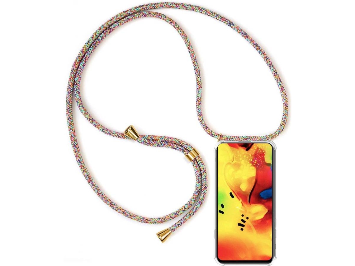 Capa iPhone XS HONGWE. Com corda Transparente, Amarelo