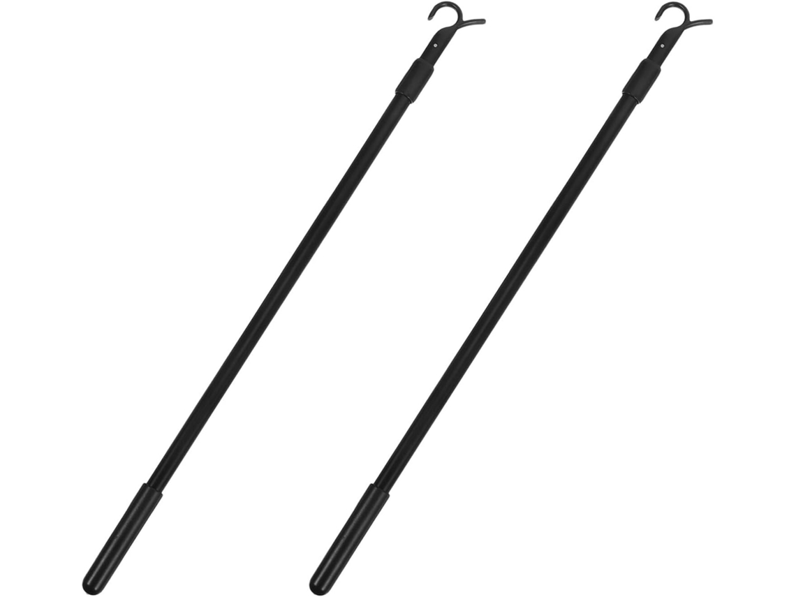 Conjunto De 2 Hastes Telescópicas De Liga De Alumínio Pretas De 60 Cm Para Persianas Verticais, Com Gokoco