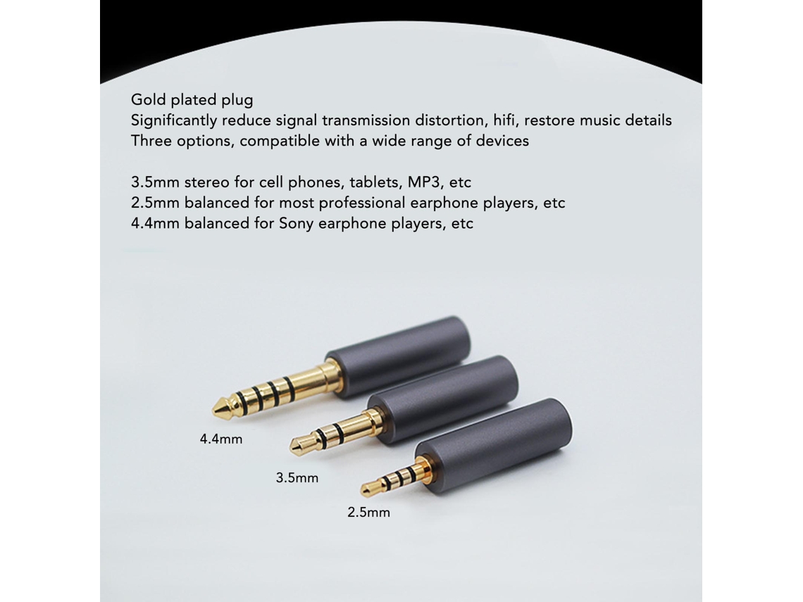 Cabo De Substituição De Áudio Aprimorado 4 Núcleos Prateado Para Ath Im04 Im03 Im02 Im01 Im50 Im70 Com Plugues 3.5mm 2.5mm 4.4mm