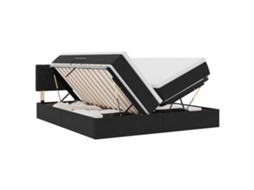 Cama de Armazenamento Led com Colchão Preto MAISON EXCLUSIVE (200x200 cm)