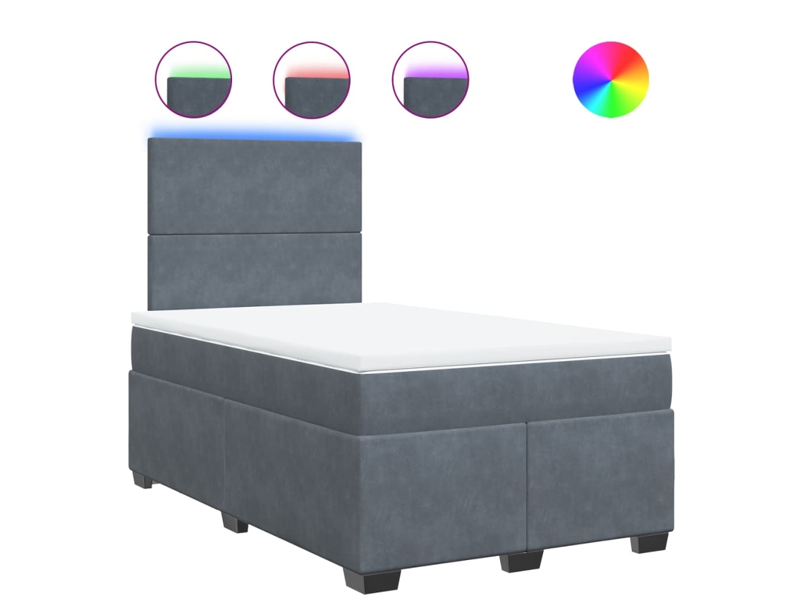 Box Spring Bed, Box Spring Beds Vidaxl Cinzeto Veludo (120 X 200 Cm)