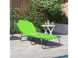 Vidaxl Espreguiçadeira Dobrável Verde 188 X 57 X 86,5 Cm Poliéster