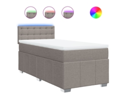 Box Spring Bed, Box Spring Beds Vidaxl Cinzento-acastanhado Tecido (100 X 200 Cm)