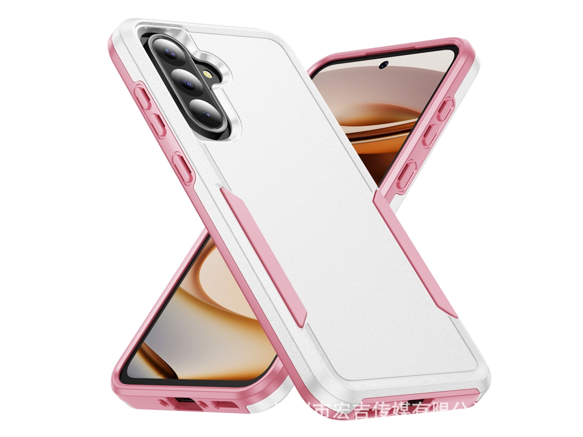 Capa Para Celular Samsungsung 2 Em 1 Com Cores Contrastantes E Proteção Contra Impacbranco Rosa y Pioneer - A16