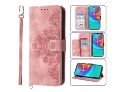 Capa Carteira Com Estampa Floral Para Samsung Galaxy A16 5g / A16 4g - Rosa