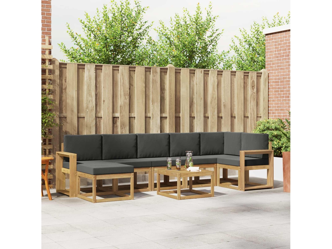 Vidaxl Conjunto De Sofás Para Exterior 8 Unid. Branco E Antracite