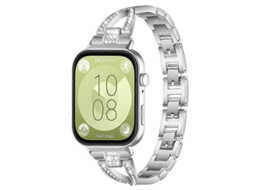 Pulseira De Metal Com Diamante Em Formato De X E Fileira Única, Da Xdfind, Para Huawei Watch Fit4 / Fit4 Pro / Fit3.