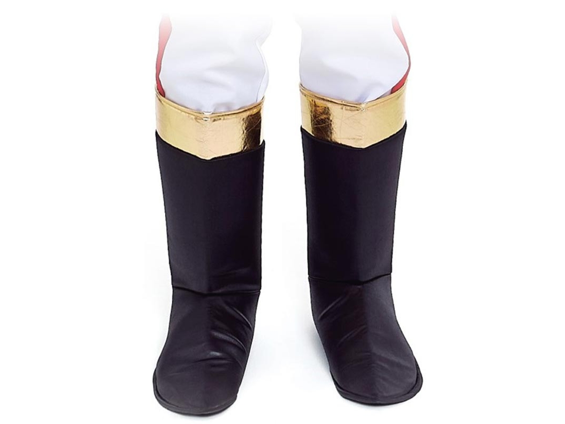 Capas de botas pretas com detalhes dourados para adultos