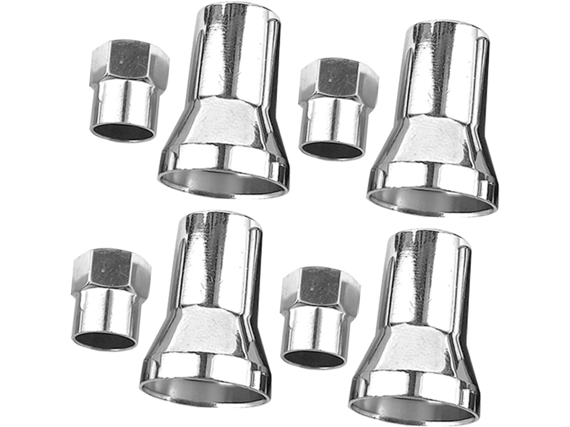 Tampas De Válvula Tpms, 4 Peças, Plástico Prateado