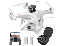 Drone S116 Max Com Esc 4k, Câmara Hd, Motor Brushless E Sistema De Desvio De Obstáculos 2 Baterias Branco Yizhood