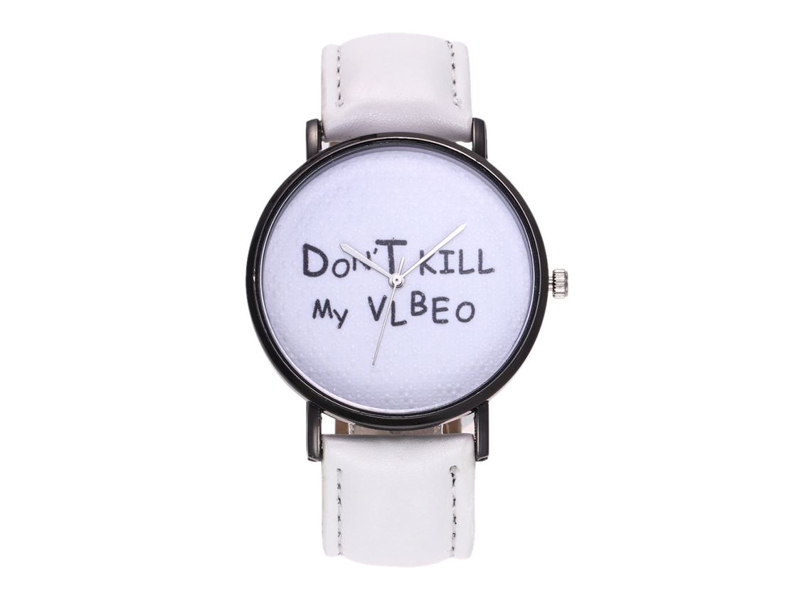 Reloj De Cuarzo Unisex Con Correa De Cuero Pu De Letras Zhoulianfa (blanco)