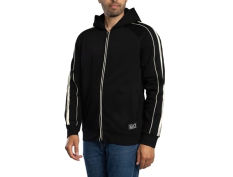 Sweatshirt De Homem Ea7 Capuz Zíper Logotipo Branco (xl)