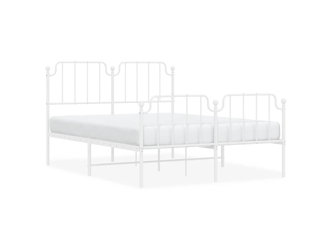 Bed Frame, Bed Frames Vidaxl Branco Aço (150 X 200 Cm)