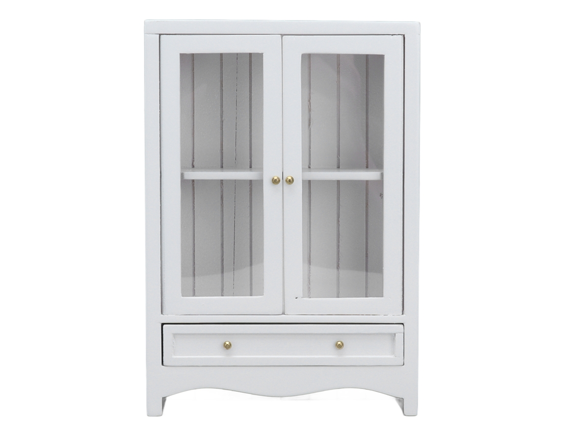 Gabinete De Muñecas 1:12 Mueble Miniatura De Madera Con Puertas Dobles Y Estante Para Casa De Muñecas