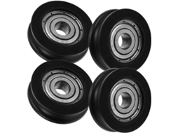 Conjunto De 4 Rodízios Pretos Em Pom Com Ranhura U Para Porta Deslizante
