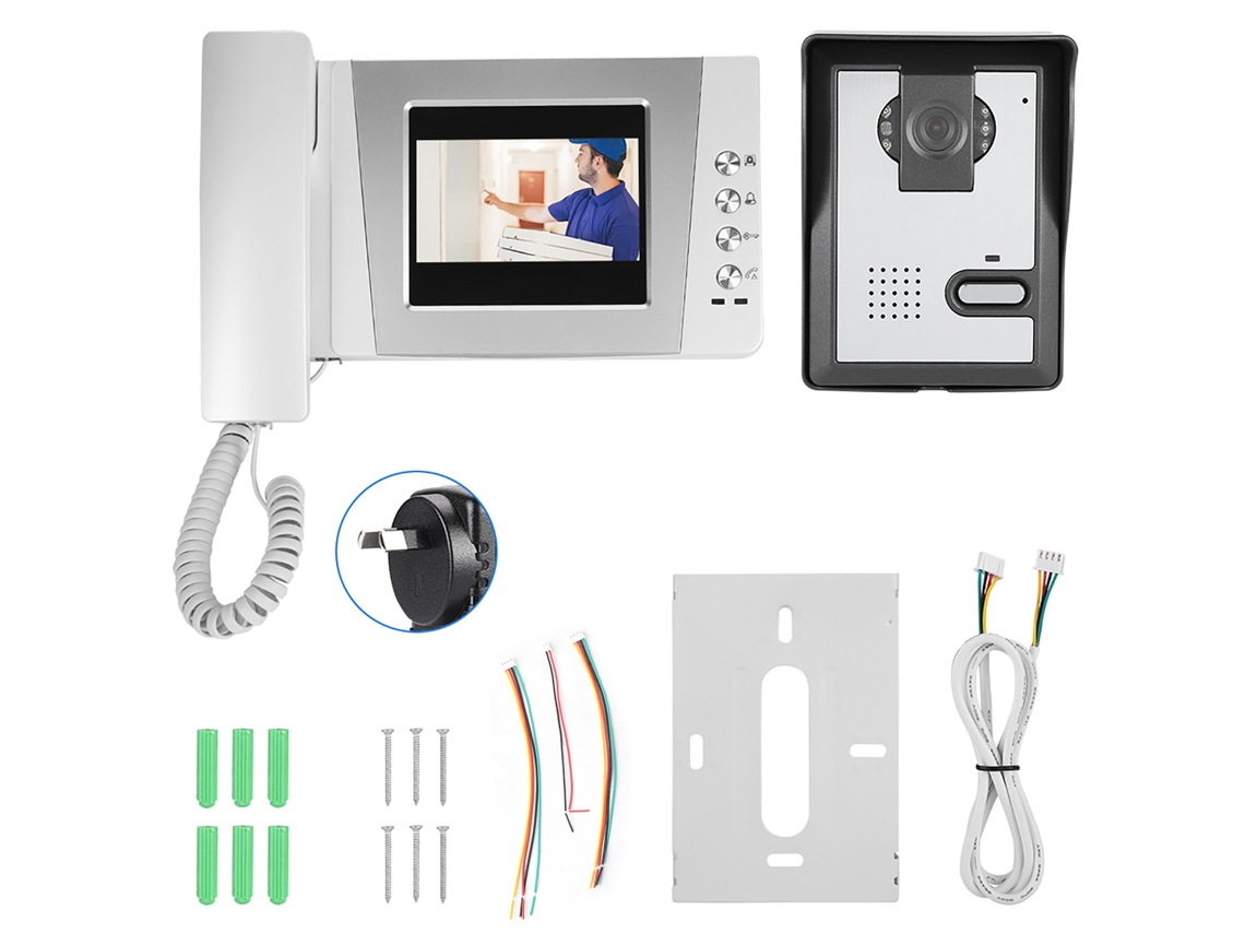 Tela Colorida De 4,3 Polegadas, Interfone De Vídeo Com Fio E Campainha De Controle De Acesso