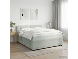 Vidaxl Cama Box Spring Com Colchão Cinzento-claro 180 X 200 Cm Veludo