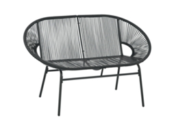 Poltrona Relax Estilo Boêmio Vime 132x72x83cm Preta