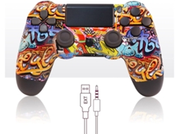Controlador Ps4 Sem Fio, Vibração Dupla, Graffiti, para Ps4/Pro/Slim
