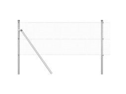 Conjunto 1 Poste De Cerca Vidaxl Prateado Aço (25 X 0,8 M)