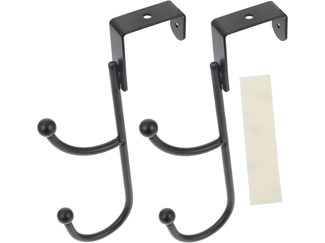 Conjunto De 2 Ganchos De Porta Anti-furo Para Pendurar Roupas E Chapéus Sem Danificar As Paredes.