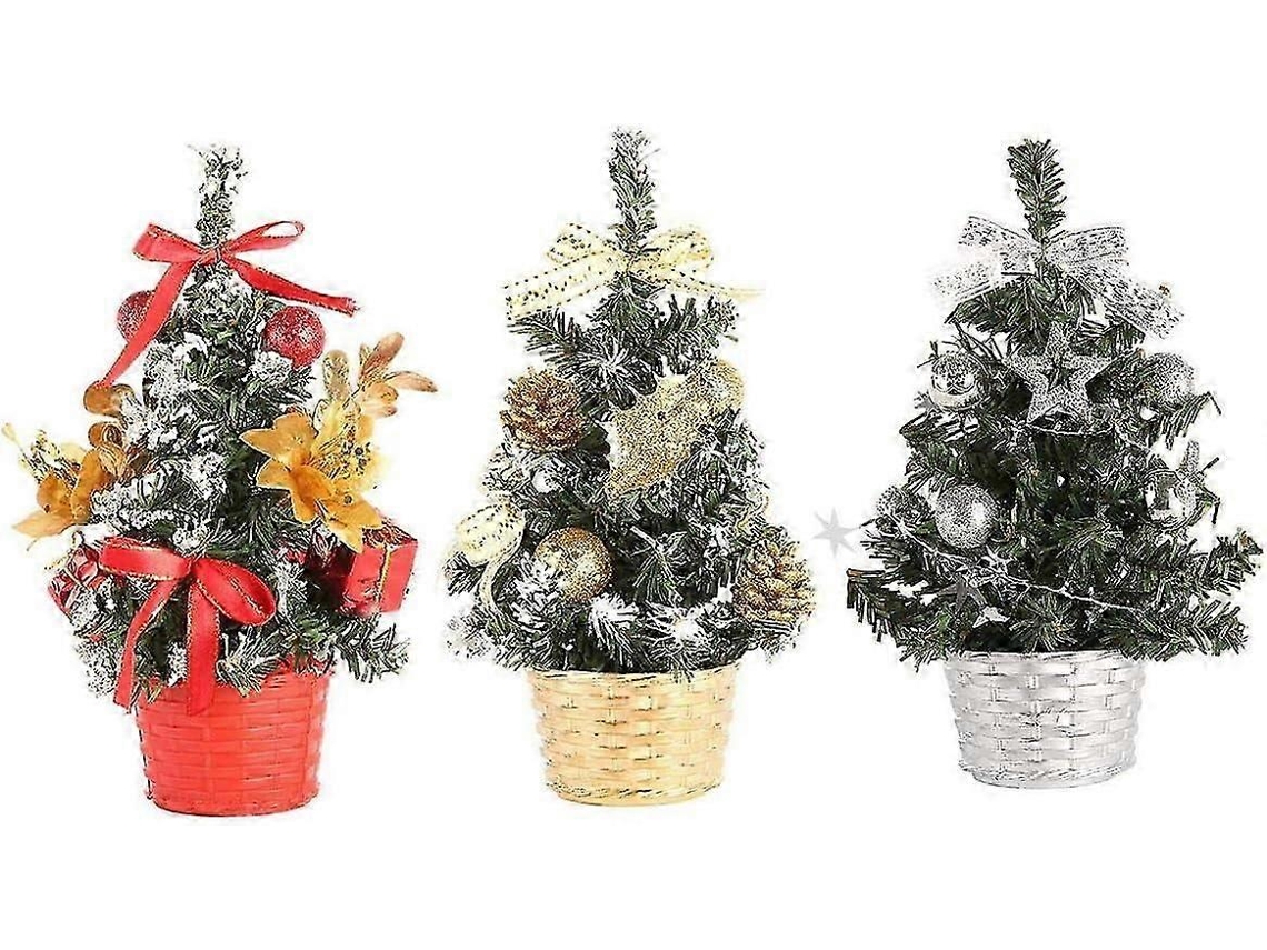 Árvore De Natal De Mesa Mini Com Base, 3 Peças