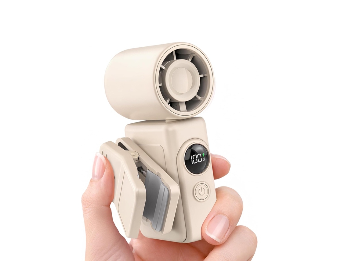 Mini Ventilador 2 em 1 Portátil com Visor Led CHRONUS