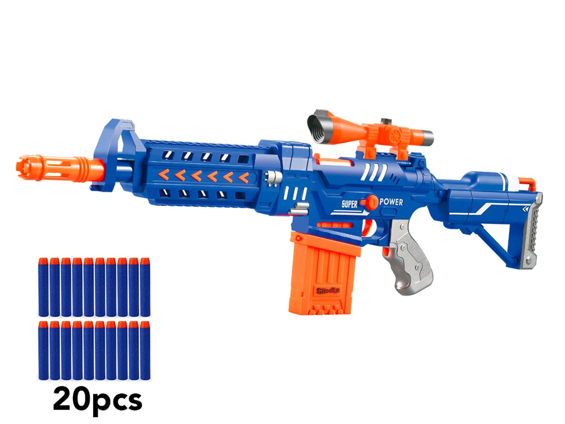 Espingarda De Assalto De Dardos De Espuma Modelo De Pelotão Azul Techkidz