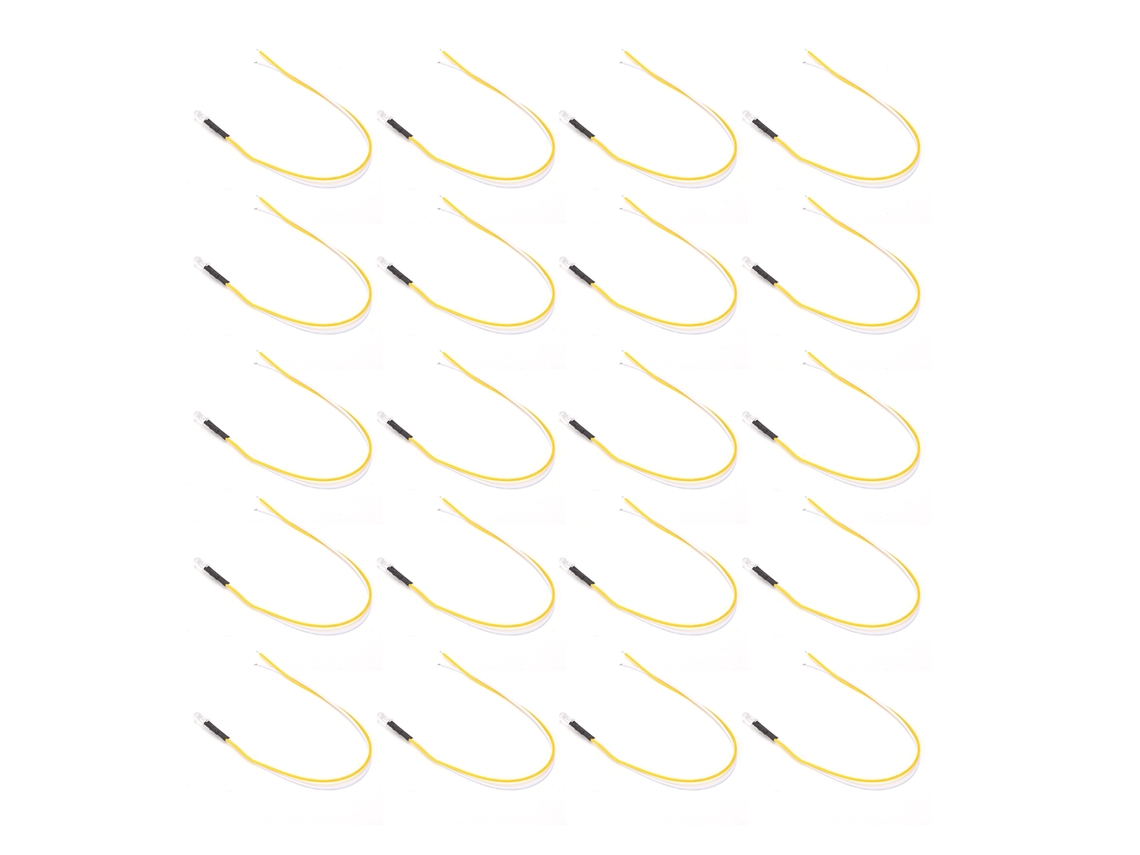 20 Peças De Diodos Emissores De Luz Led 12v 5mm, Branco Quente, Alto Brilho, Fio Pré-instalado, Aberto Normalmente