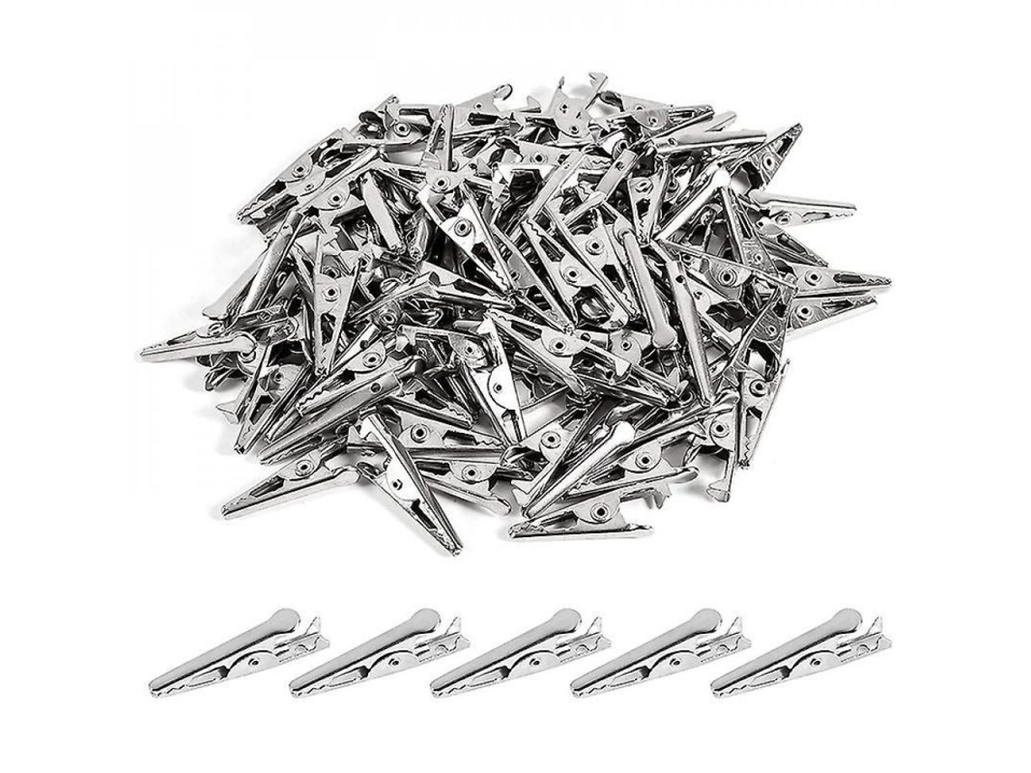 Clips de Cocodrilo S/MARCA, metálicos, 27mm, prateados, 10 peças, para soldadura e automóveis