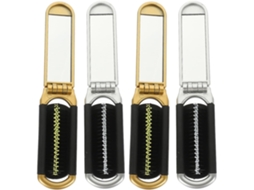 Mini Escovas De Cabelo Dobráveis Com Espelho, Conjunto De 4-escovas Bolso Em Abs Para Massagem No Couro Cabeludo, Ideais