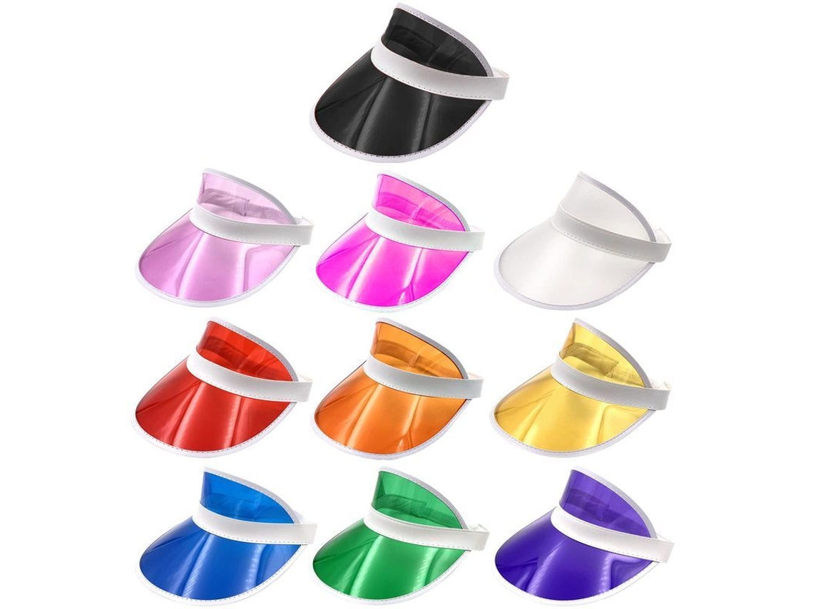 2026-10 Peças De Bonés Com Visor Transparente Ajustável Unissex Cor Doce Para Atividades Ao Ar Livre No Verão