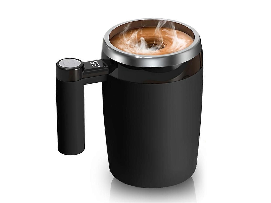 Caneca De Café Magnética Automática Com Misturador, Caneca De Café Com Misturador Automático, Indicador De Temperatura, Bateria E Visor Lcd, Cane