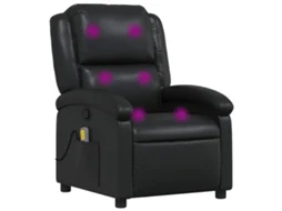 Poltrona De Massagens Reclinável Couro Vidaxl Artificial Preto