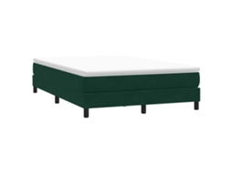 Vidaxl Box Cama De Molas Sem Colchão Verde Escuro 140x210 Cm Veludo