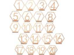 20 Números De Mesa De Madeira Hexagonal Com Base Para Casamento Festa Decoração Rústica Centros De Mesa