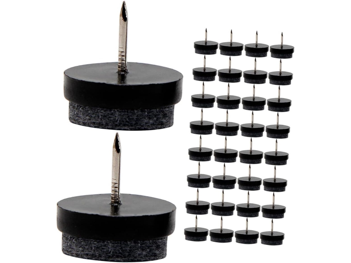 Packove Conjunto De 50-protetores Pés Cadeira Em Feltro Preto E Plástico, Antirriscos Para Móveis Em Casa Ou No Quarto