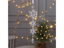 Enfeite De Natal De 15 Cm Com Flocos De Neve, Rena De Cristal E Guirlanda Para Pendurar Na Árvore. Decoração Natalina Para Casa Em Aquaforge