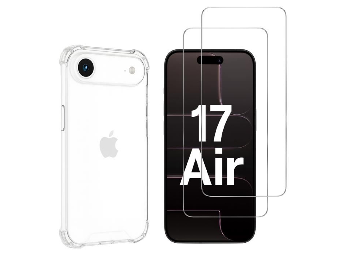 Capa Resistente A Impactos Para Iphone 17 Air E 2 Películas Protetoras De Vidro Temperado Phonillico®