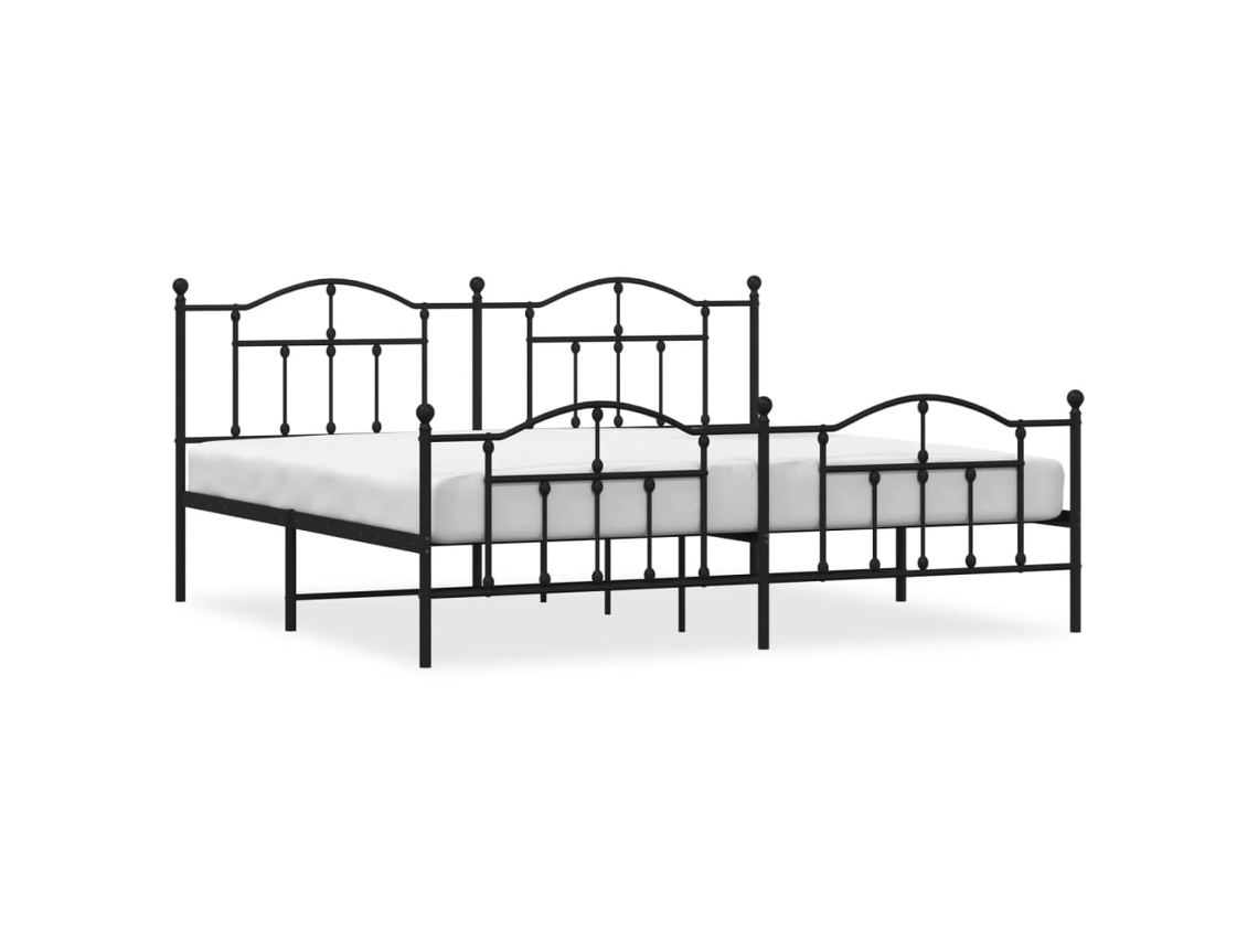 Bed Frame, Bed Frames Vidaxl Preto Aço (200 X 200 Cm)